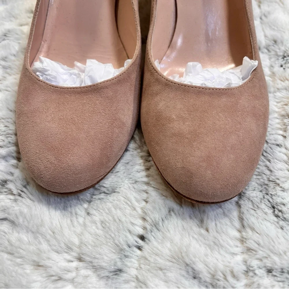Kate Spade Anastasia Demi Rose Suede Gold Glitter Pumps Sz-9 - Picture 3 of 11